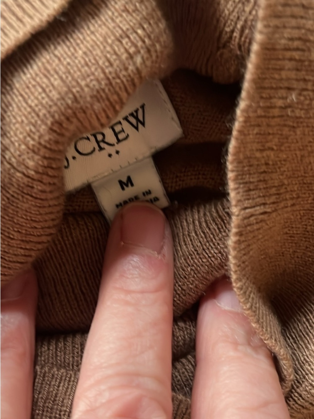 J. Crew Men's Crewneck Sweater in Camel